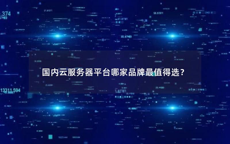国内云服务器平台哪家品牌最值得选？
