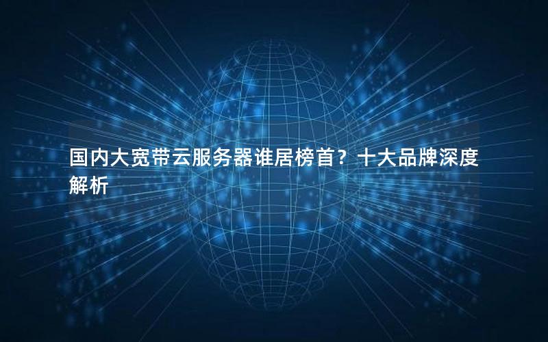 国内大宽带云服务器谁居榜首？十大品牌深度解析