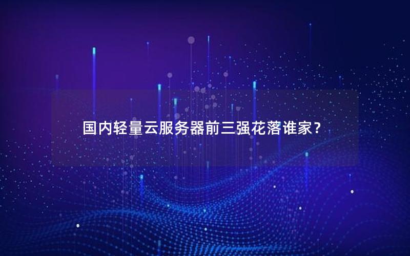 国内轻量云服务器前三强花落谁家？
