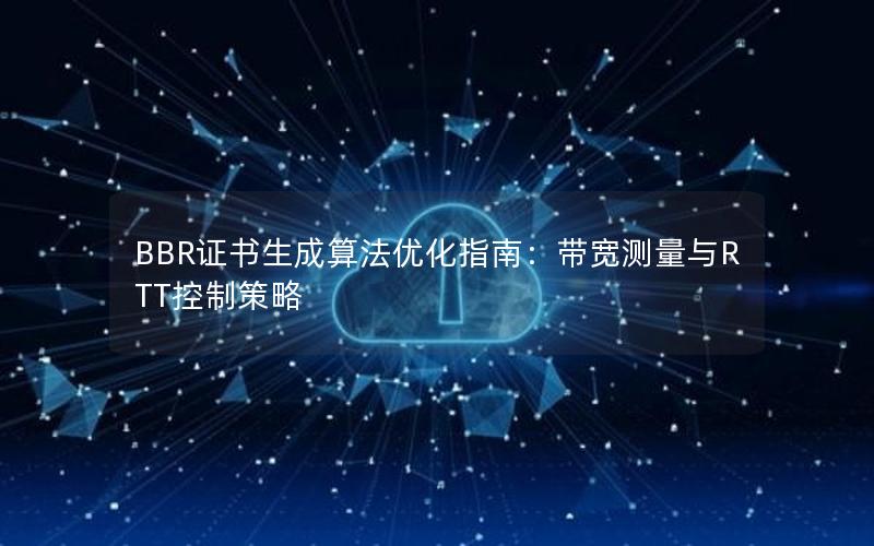 BBR证书生成算法优化指南：带宽测量与RTT控制策略