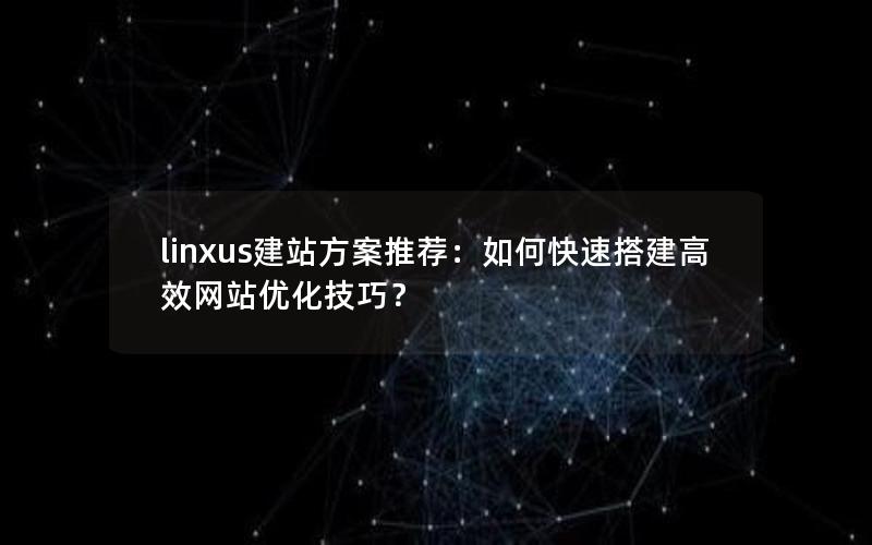linxus建站方案推荐：如何快速搭建高效网站优化技巧？
