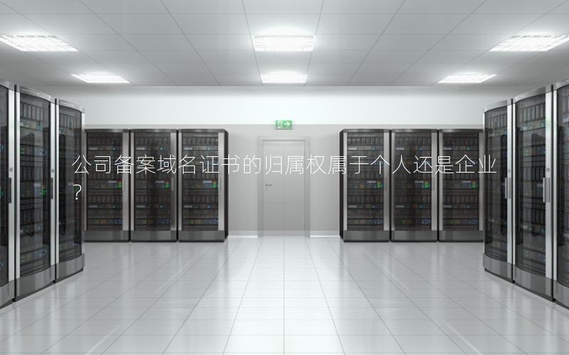 公司备案域名证书的归属权属于个人还是企业？