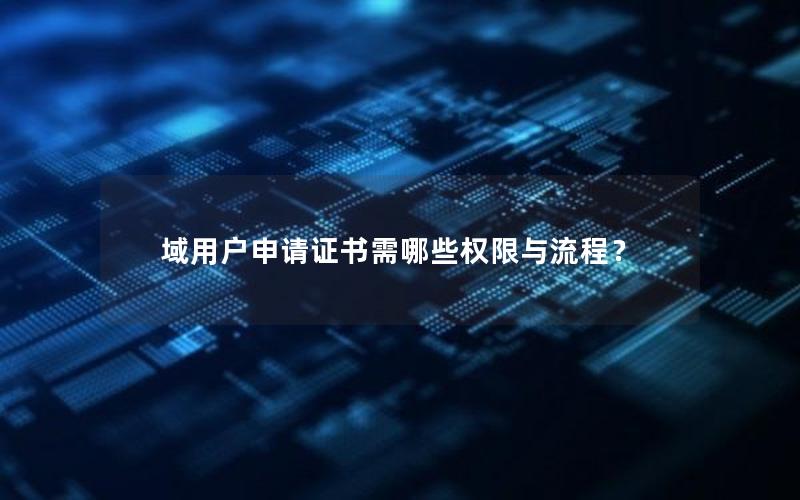 域用户申请证书需哪些权限与流程？