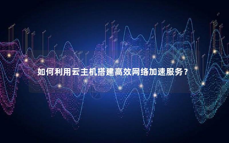 如何利用云主机搭建高效网络加速服务？