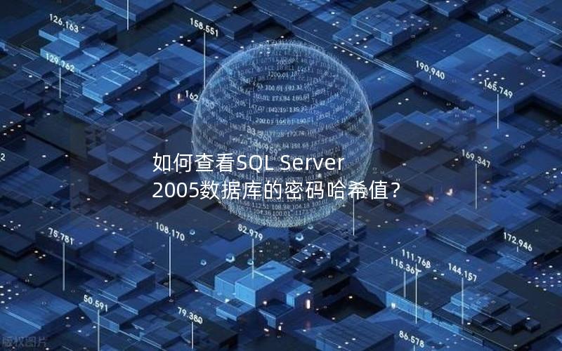 如何查看SQL Server 2005数据库的密码哈希值？