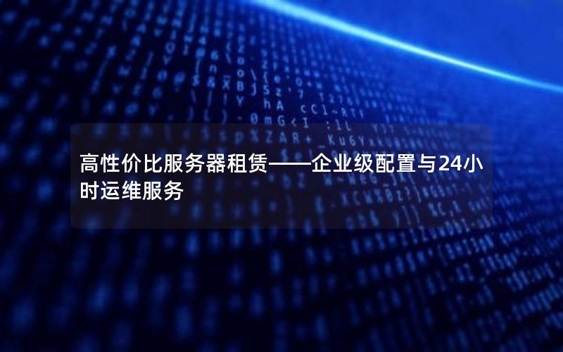 高性价比服务器租赁——企业级配置与24小时运维服务