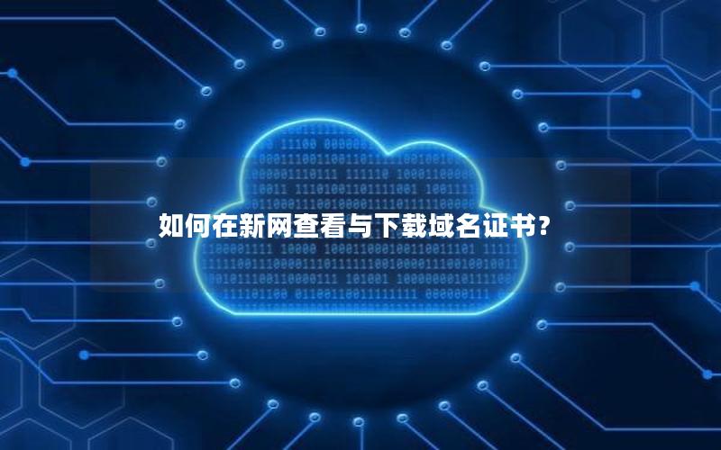 如何在新网查看与下载域名证书？