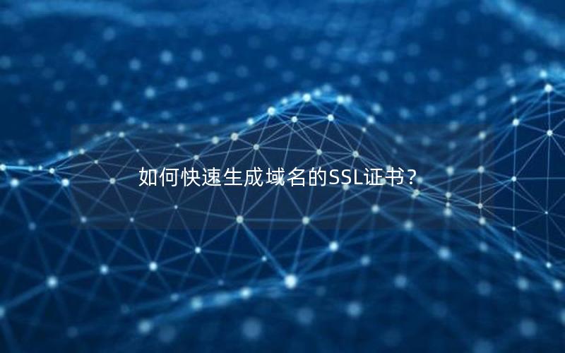 如何快速生成域名的SSL证书？