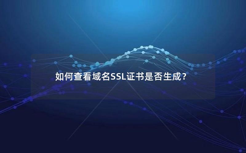 如何查看域名SSL证书是否生成？
