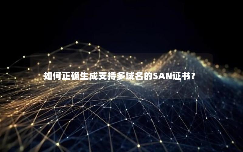 如何正确生成支持多域名的SAN证书？