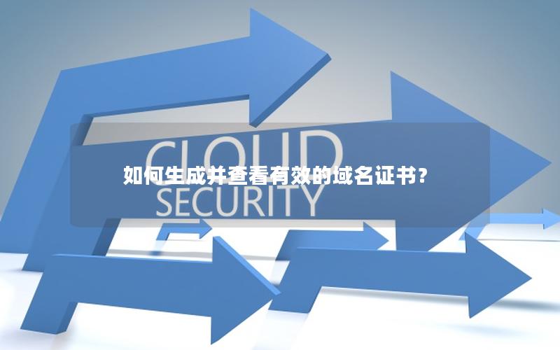 如何生成并查看有效的域名证书？
