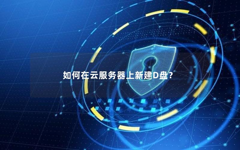如何在云服务器上新建D盘？