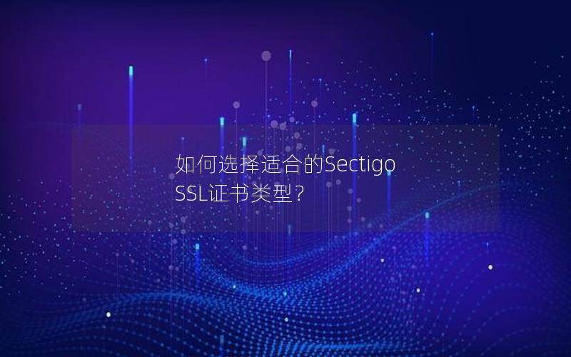 如何选择适合的Sectigo SSL证书类型？