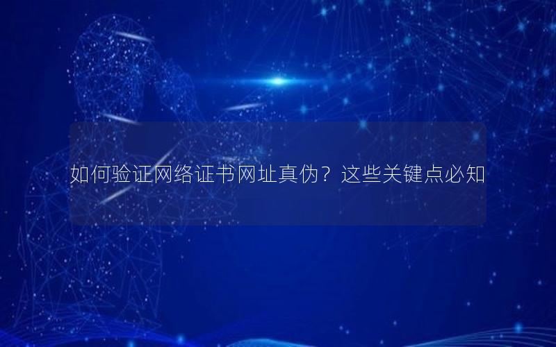 如何验证网络证书网址真伪？这些关键点必知