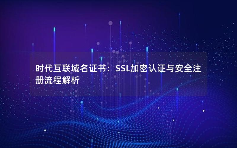 时代互联域名证书：SSL加密认证与安全注册流程解析