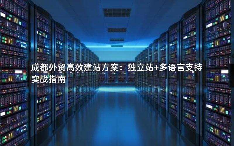 成都外贸高效建站方案：独立站+多语言支持实战指南
