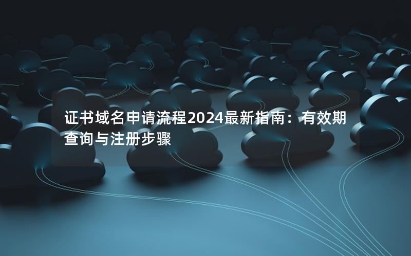 证书域名申请流程2024最新指南：有效期查询与注册步骤