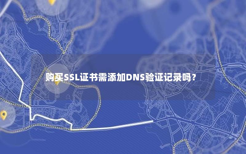 购买SSL证书需添加DNS验证记录吗？