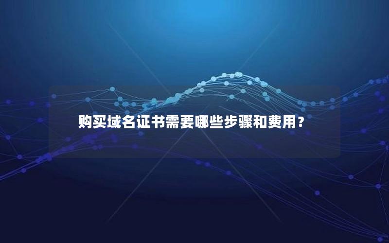 购买域名证书需要哪些步骤和费用？