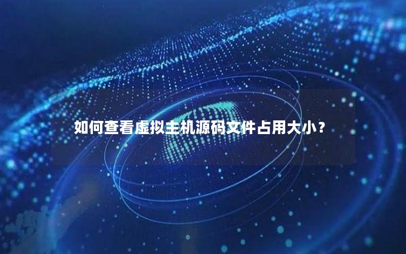 如何查看虚拟主机源码文件占用大小？