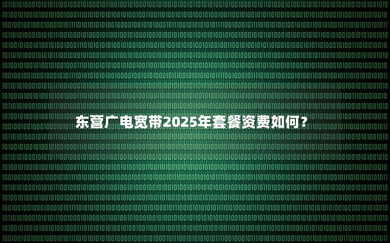 东营广电宽带2025年套餐资费如何？