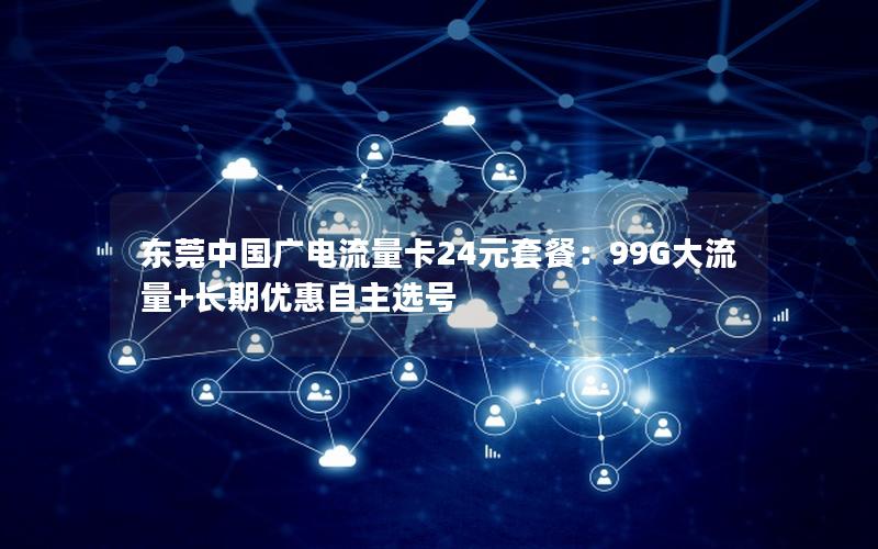 东莞中国广电流量卡24元套餐：99G大流量+长期优惠自主选号