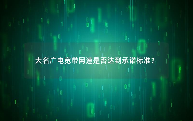 大名广电宽带网速是否达到承诺标准？