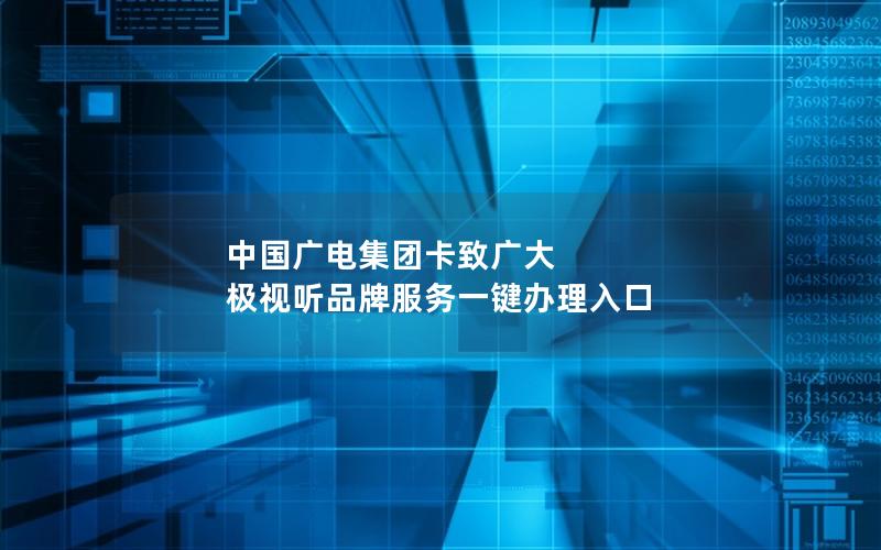 中国广电集团卡致广大 极视听品牌服务一键办理入口