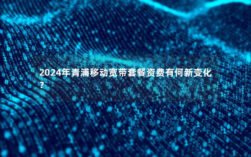 2024年青浦移动宽带套餐资费有何新变化？