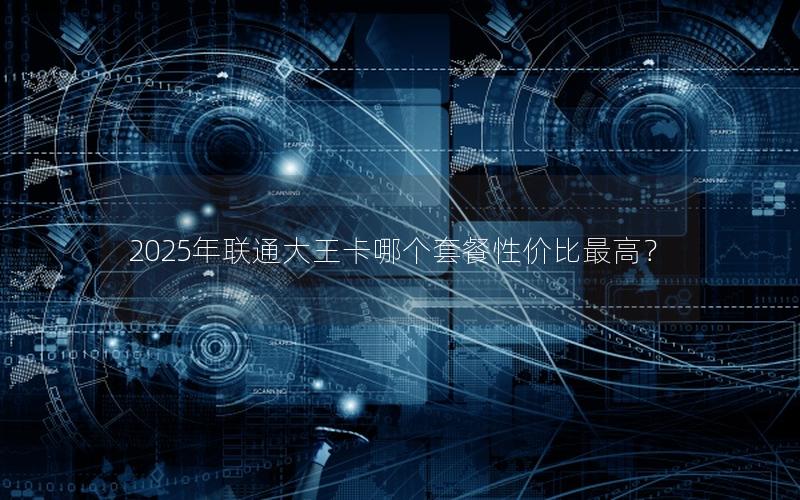 2025年联通大王卡哪个套餐性价比最高？
