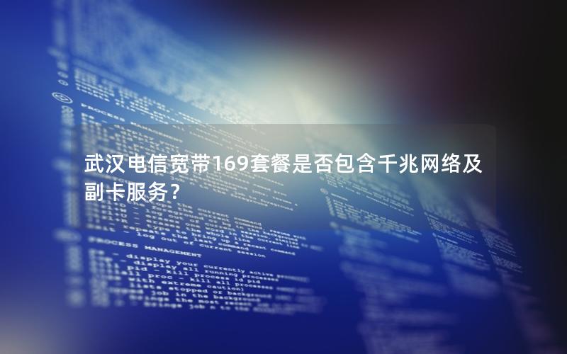 武汉电信宽带169套餐是否包含千兆网络及副卡服务？