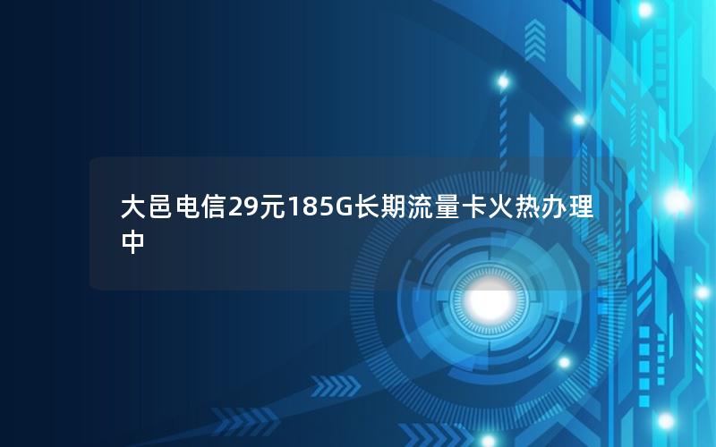 大邑电信29元185G长期流量卡火热办理中