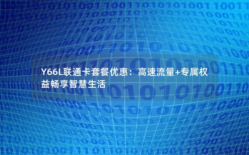 Y66L联通卡套餐优惠：高速流量+专属权益畅享智慧生活
