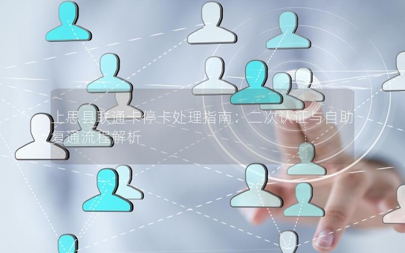 上思县联通卡停卡处理指南：二次认证与自助复通流程解析