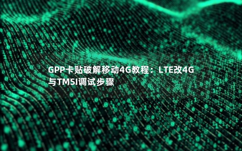 GPP卡贴破解移动4G教程：LTE改4G与TMSI调试步骤