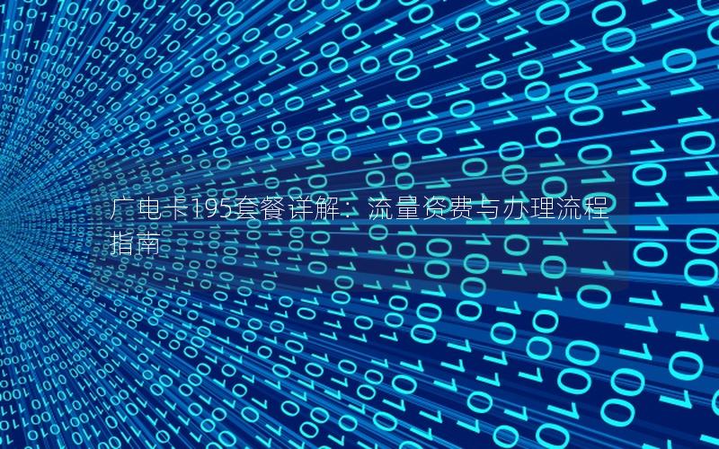 广电卡195套餐详解：流量资费与办理流程指南