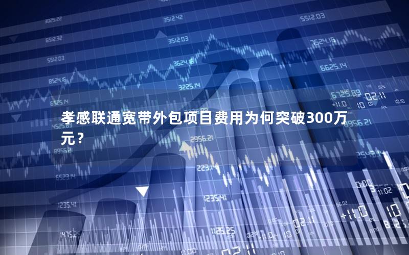 孝感联通宽带外包项目费用为何突破300万元？