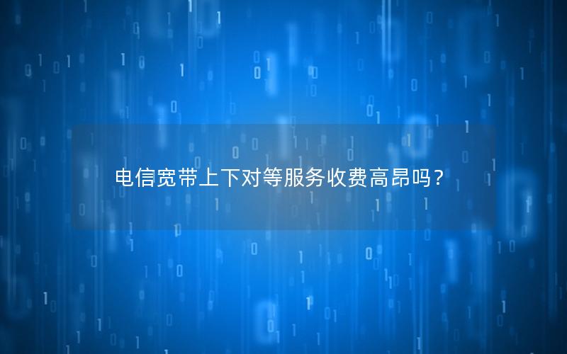 电信宽带上下对等服务收费高昂吗？