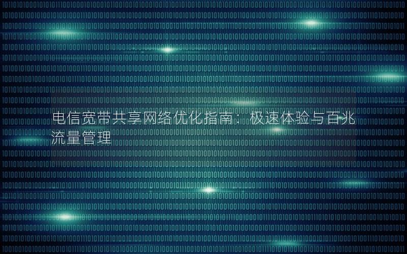 电信宽带共享网络优化指南：极速体验与百兆流量管理