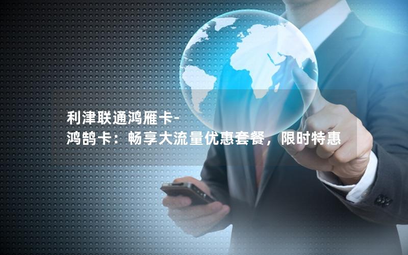 利津联通鸿雁卡-鸿鹄卡：畅享大流量优惠套餐，限时特惠
