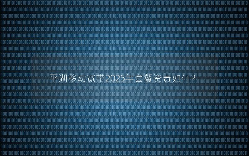 平湖移动宽带2025年套餐资费如何？