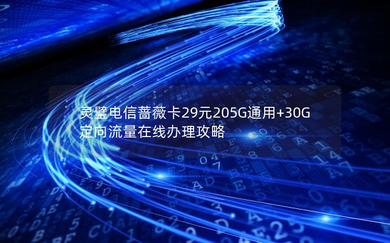 灵璧电信蔷薇卡29元205G通用+30G定向流量在线办理攻略