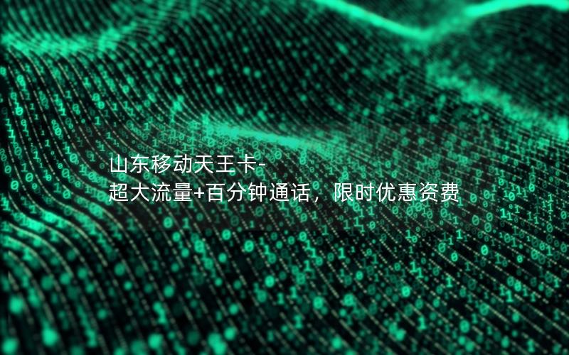 山东移动天王卡-超大流量+百分钟通话，限时优惠资费