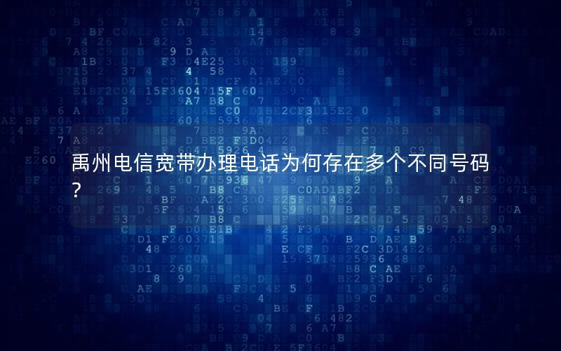 禹州电信宽带办理电话为何存在多个不同号码？