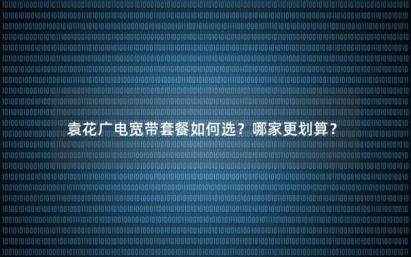 袁花广电宽带套餐如何选？哪家更划算？