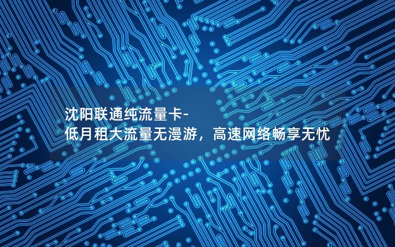 沈阳联通纯流量卡-低月租大流量无漫游，高速网络畅享无忧