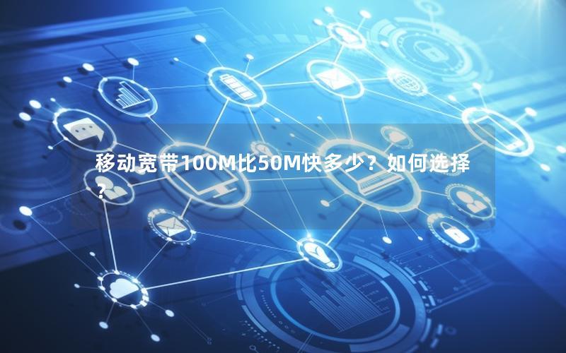 移动宽带100M比50M快多少？如何选择？