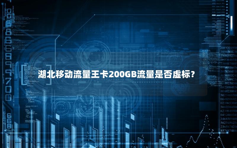 湖北移动流量王卡200GB流量是否虚标？