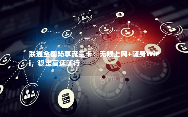 联通全国畅享流量卡：无限上网+随身WiFi，稳定高速随行
