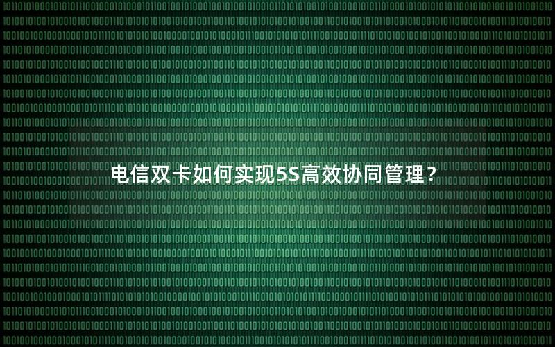 电信双卡如何实现5S高效协同管理？